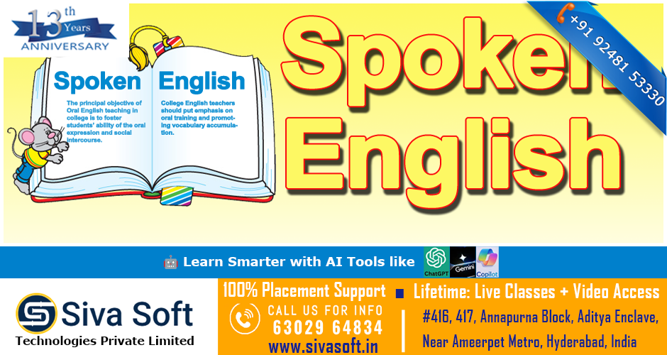Classroom Spoken English, Communication and Soft Skills Training Course in Ameerpet Hyderabad India