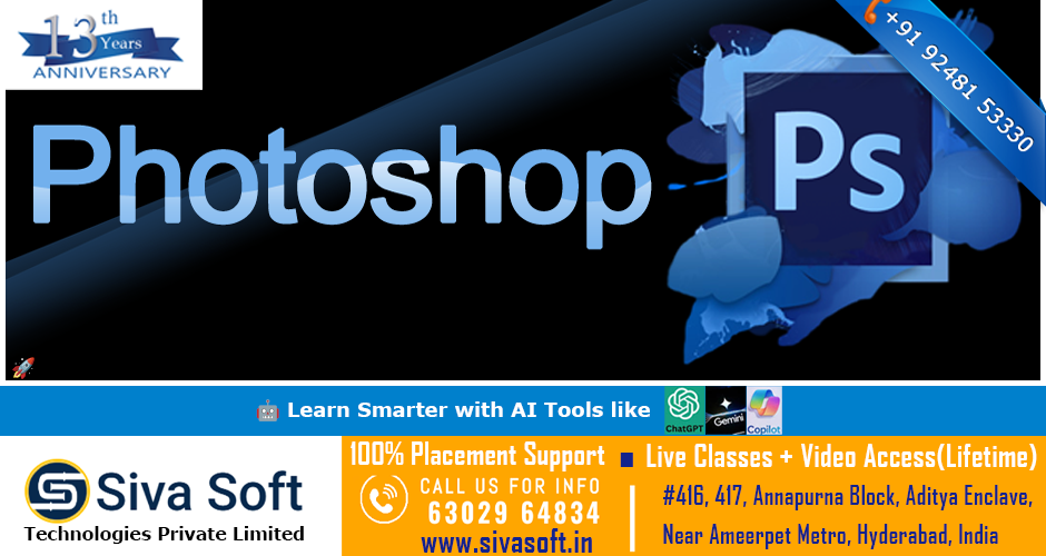 Classroom and Online Photoshop with AI Training Course in Ammeerpet Hyderabad India