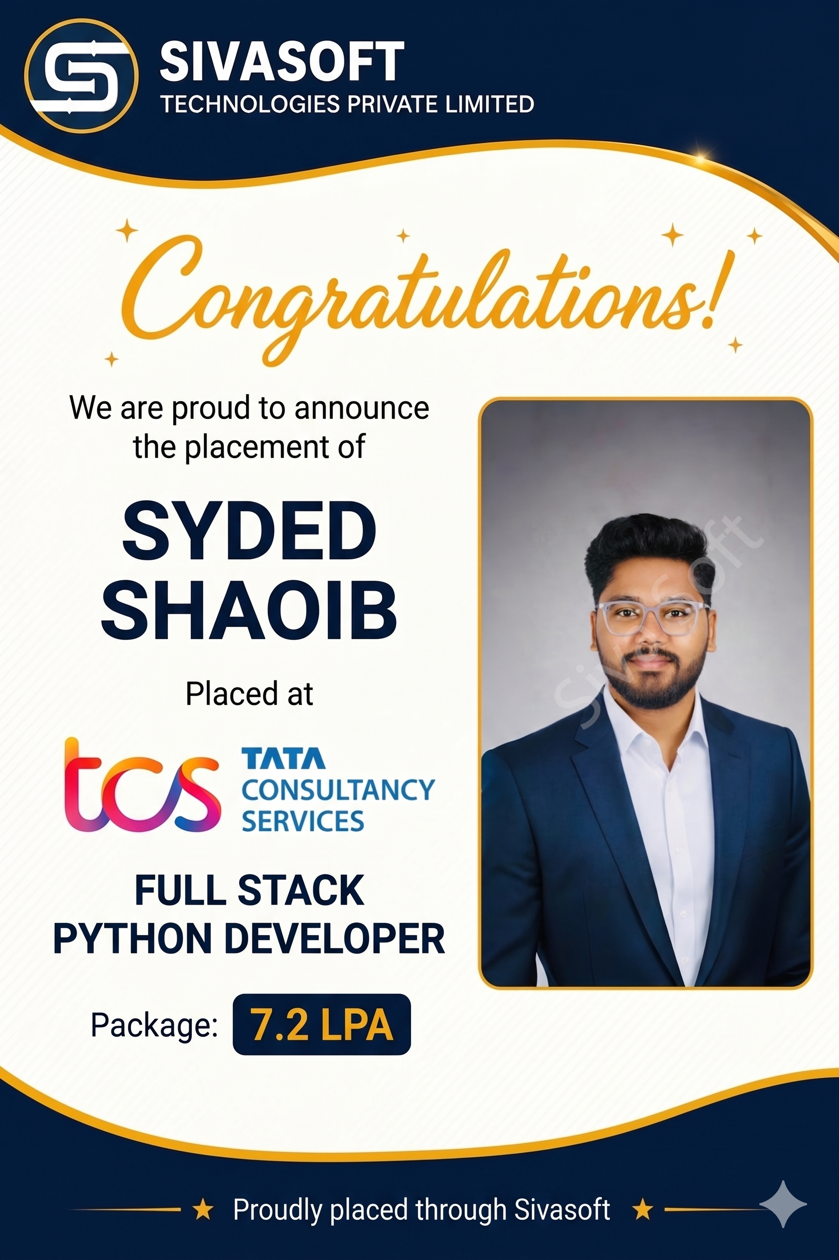 Supriya Placed at LSNSOFT