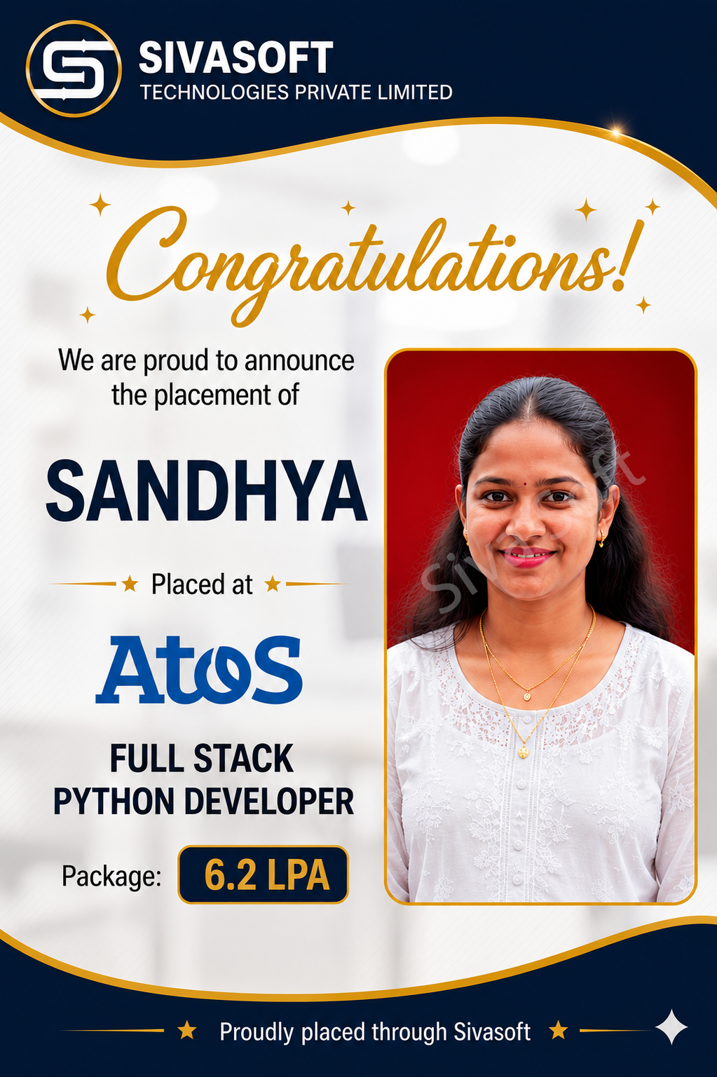 Supriya Placed at LSNSOFT