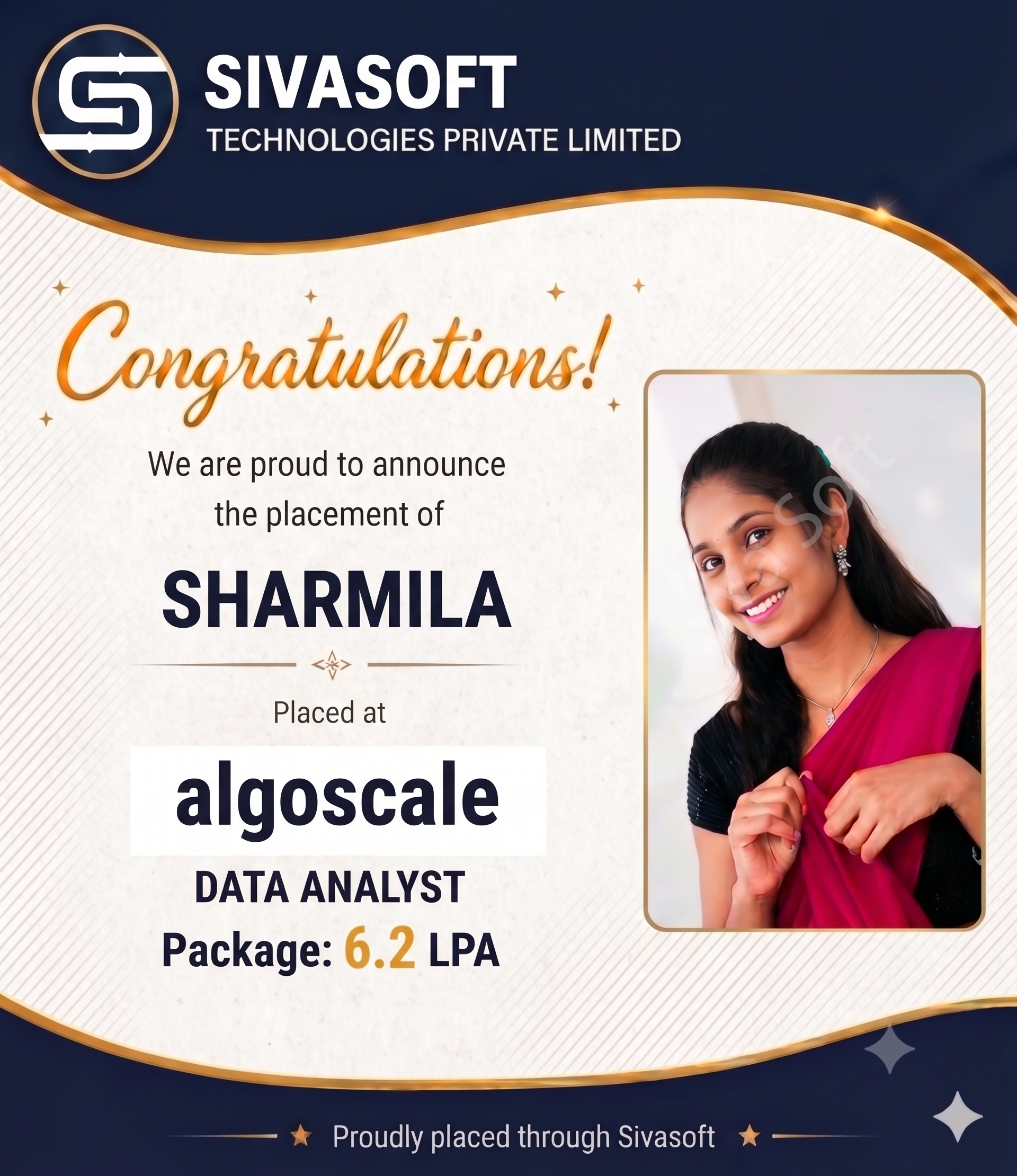 Supriya Placed at LSNSOFT