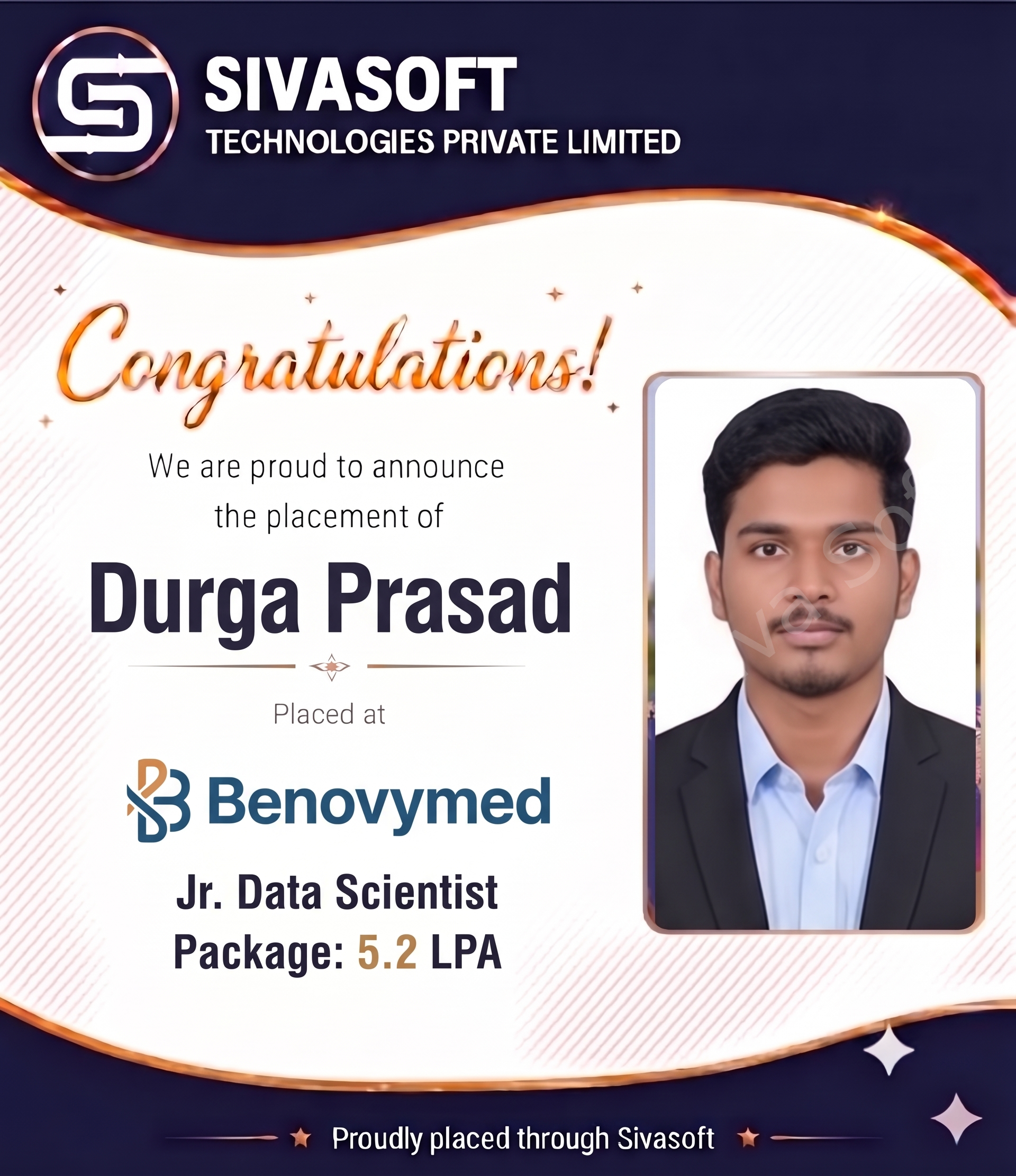 Supriya Placed at LSNSOFT