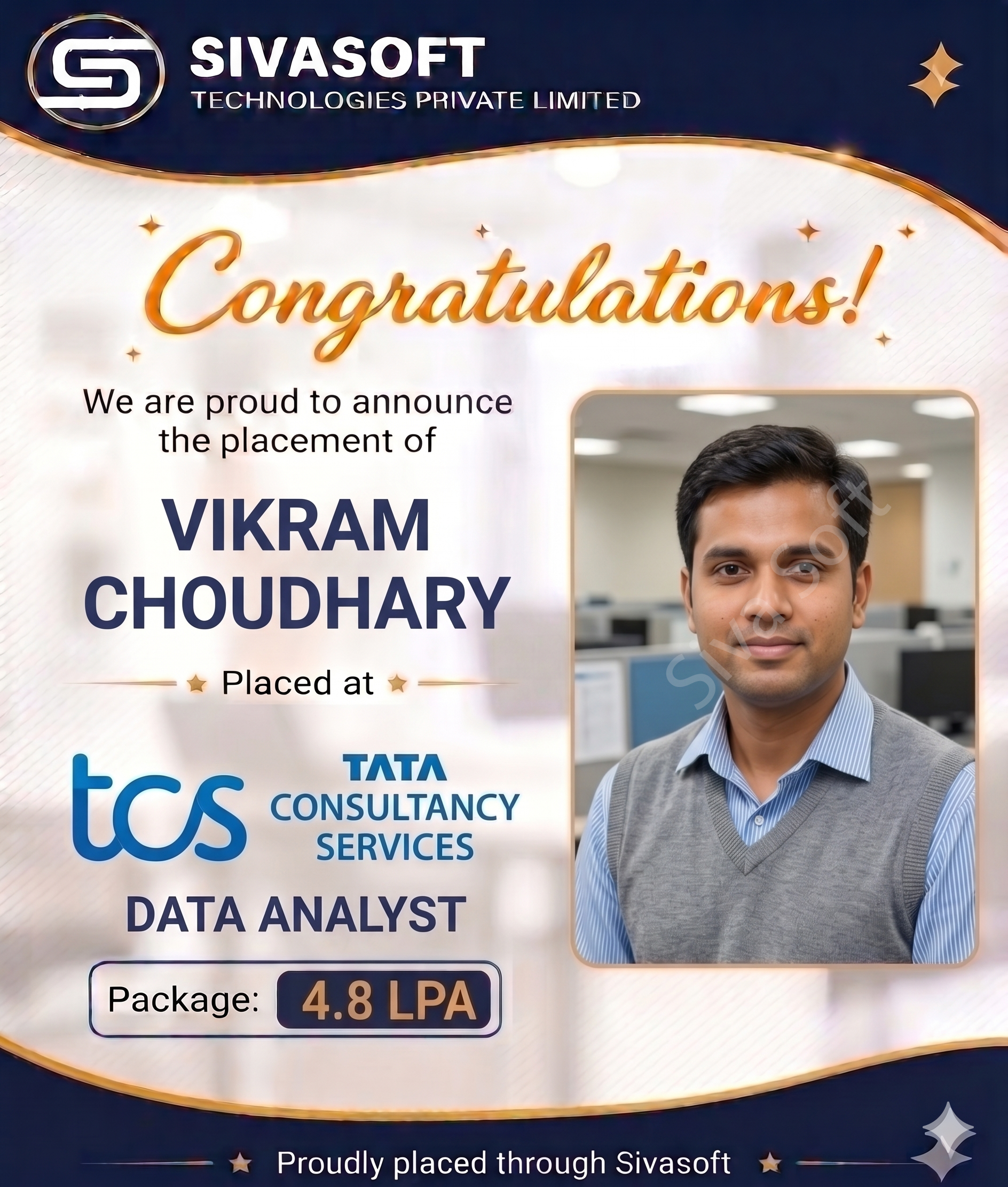 Supriya Placed at LSNSOFT