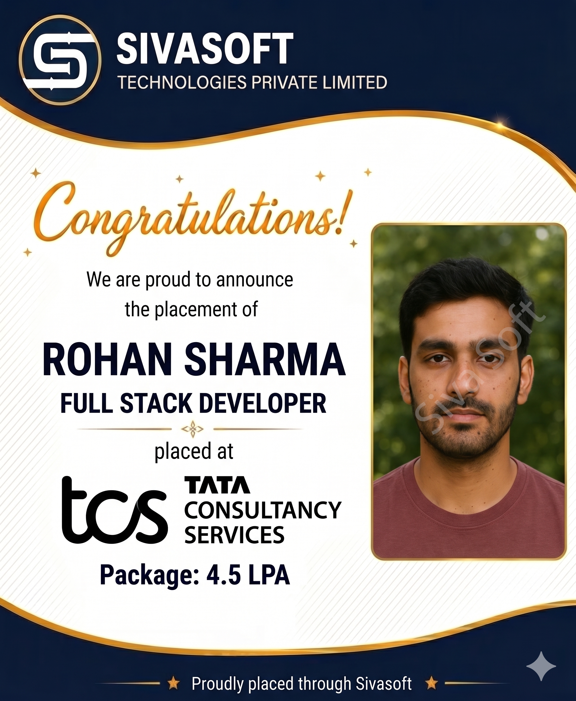 Supriya Placed at LSNSOFT