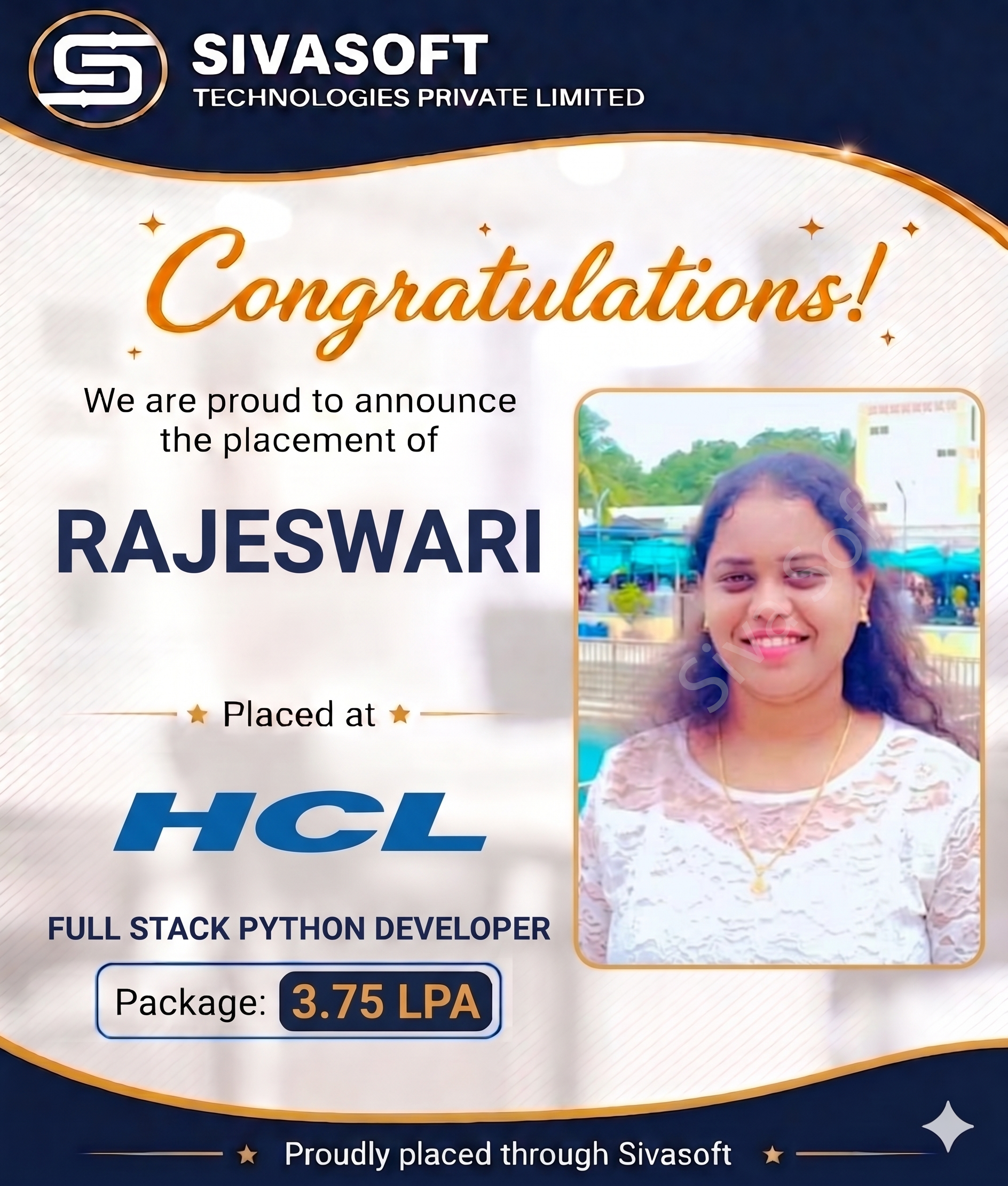 Supriya Placed at LSNSOFT