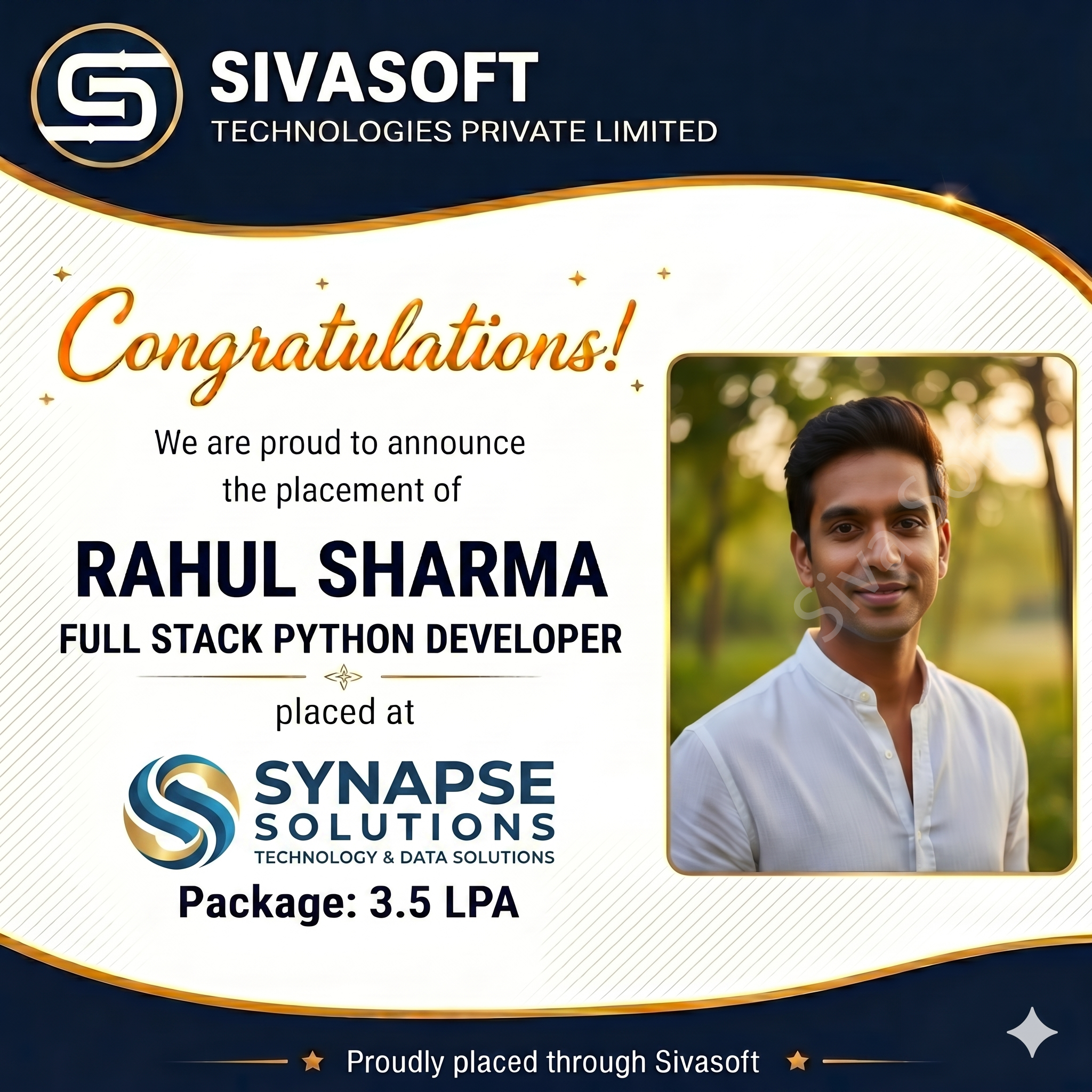 Supriya Placed at LSNSOFT