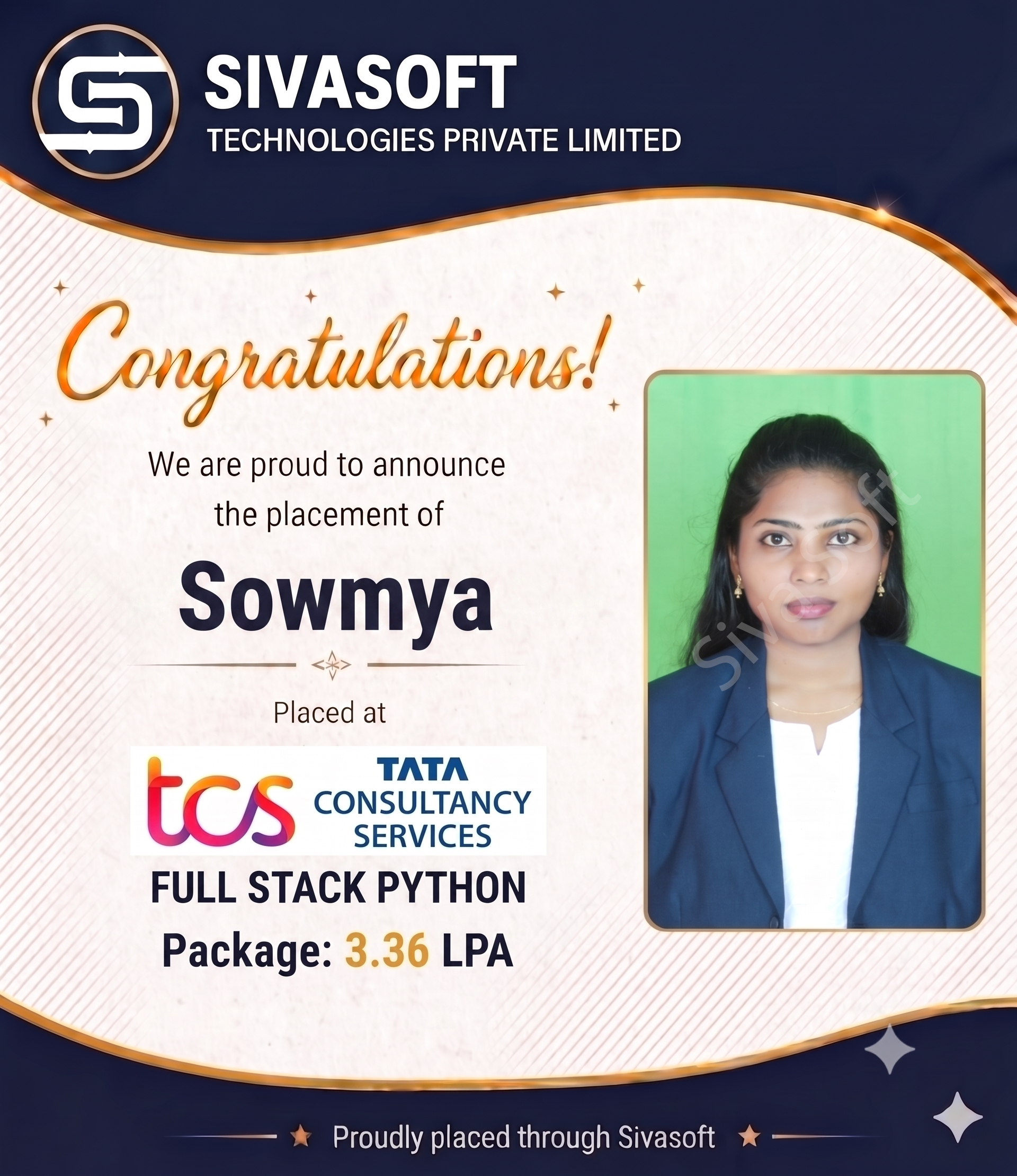 Supriya Placed at LSNSOFT