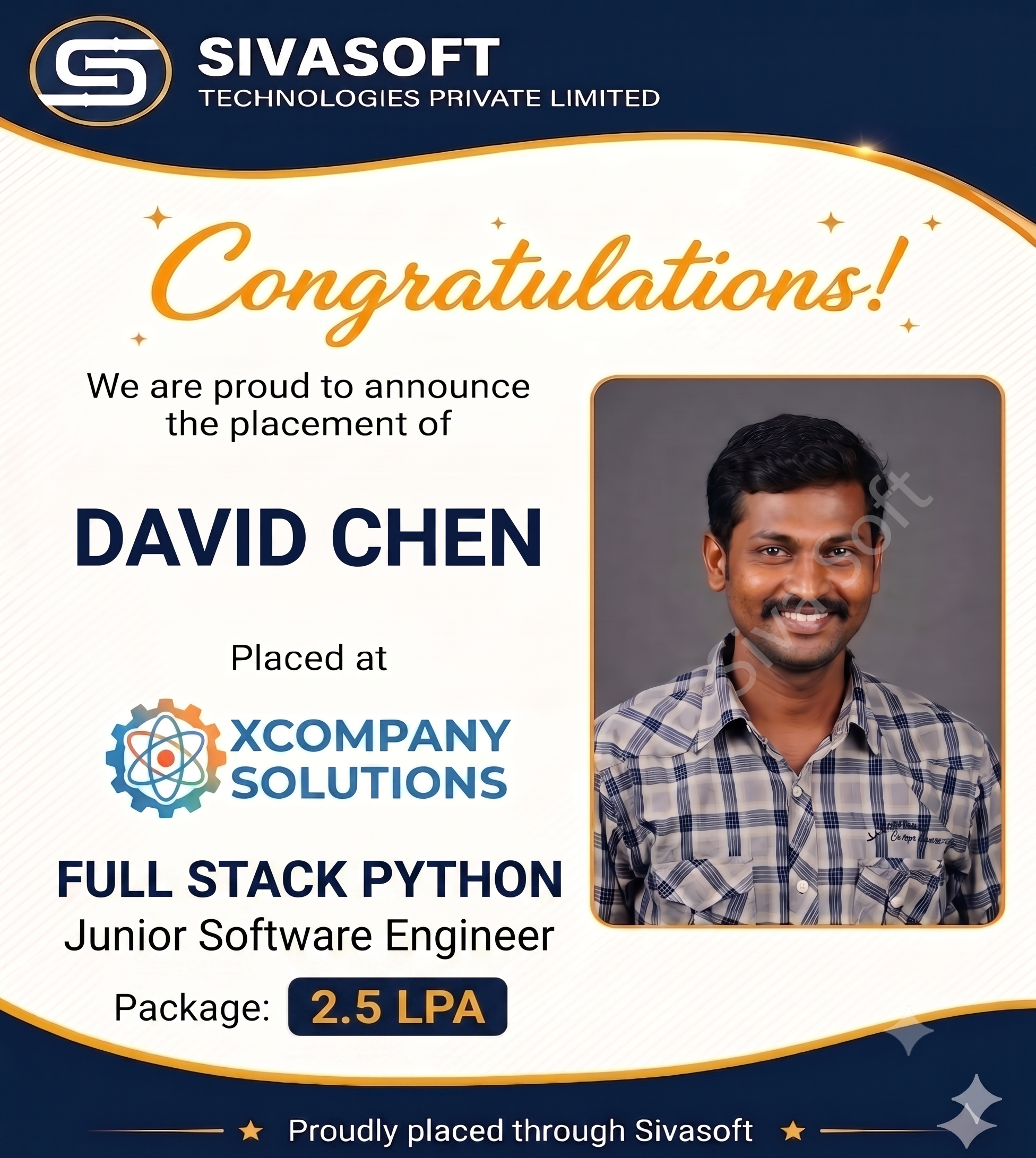 Supriya Placed at LSNSOFT